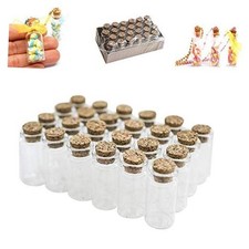 Mini Clear Glass Jars Bottles with Cork Stoppers for Arts  Crafts, 24 Count