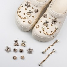 10 pcs Premium Bling Shoe Charms Luxury Designer Decorations for Clog Sandals