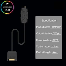ARGB Mini Adapter 5V 3Pin Single Port Controller RGB Extension Cable