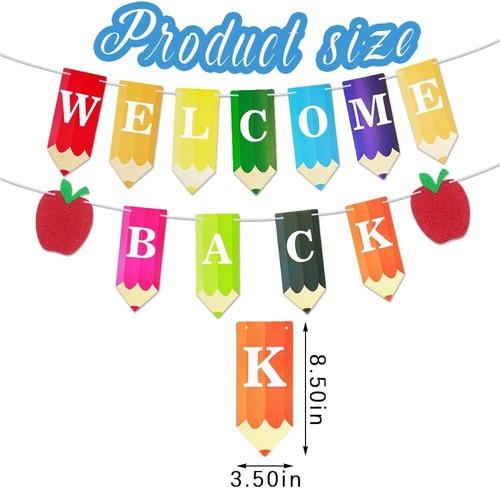 Back to School Banners Welcome Words Colour Pencils Hanging Btsb03 - Picture 2 of 5