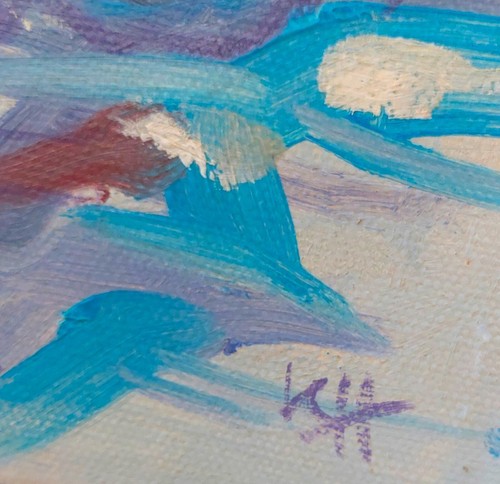 Kim Holdsworth Oil Painting - A Moment In Palms - 14" W x 18" T - FREE SHIPPING - Picture 3 of 8
