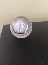 Clock Golfer Jonal Golf Ball Crystal Quartz Desk Paper Weight Roman Numeral VTG