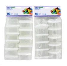 Sure Fresh Mini Storage Containers with Lids Round or Rectangle 10-count Packs🆕
