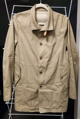Journal Standard Japan Jacket Coat Leather Neck Strap Men's Large Beige Khaki