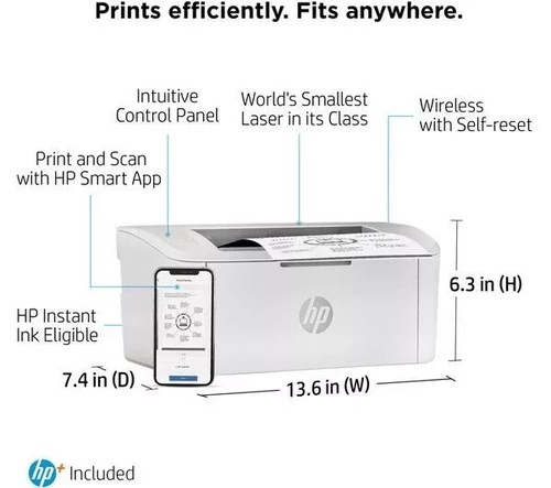 HP LaserJet M110w Wireless Mono Laser Printer-RMK190. - Picture 3 of 4