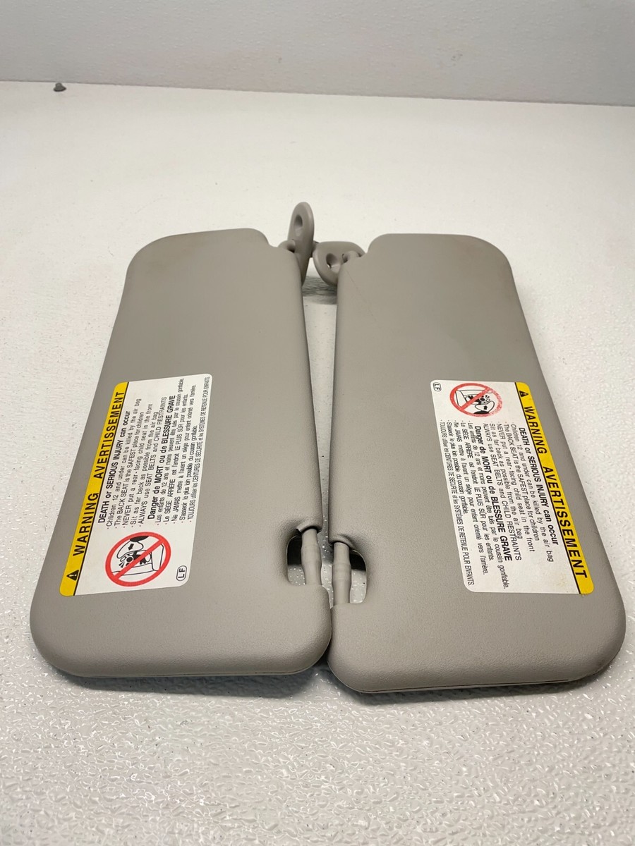 2004 TOYOTA COROLLA RIGHT & LEFT SUN VISOR SUN SHADE GRAY VINYL