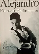ALEJANDRO Flamenco Performance Poster Arte Vintage con Autografo Originale 