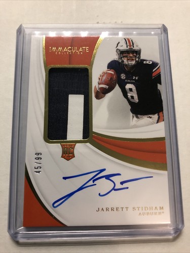 JARRETT STIDHAM 2019 Panini IMMACULATE RPA ROOKIE PATCH ON CARD AUTO 