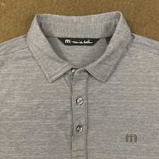TRAVIS MATHEW Mens Gray Heather The Heater Performance Golf Polo Shirt Small