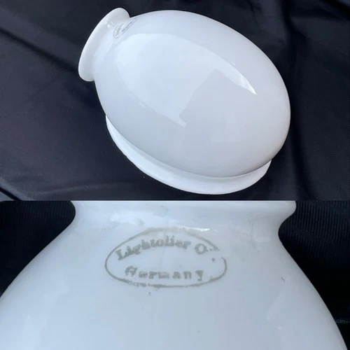 Vtg NOS Art Deco Milk Glass Clam Lamp Shade Bathroom Wall Sconce Gooseneck Desk