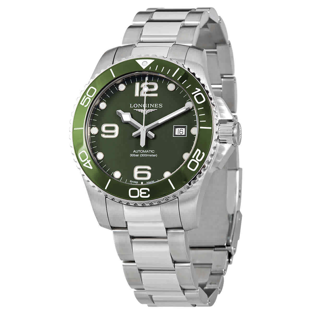 Мужские часы Longines Conquest с автоматическим зеленым циферблатом L37824066