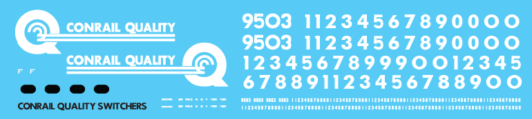 N Scale - Conrail Locomotive Quality Switcher Decals