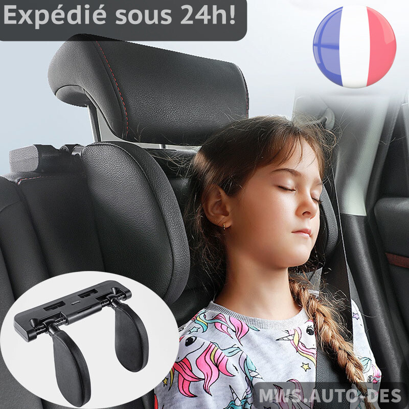 Appuie-tête de voyage pour siège auto avec coussin latéral rotatif réglable en mousse à mémoire
