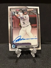 Cole Messina 2024 Bowman Draft Chrome 1st Autograph #CPA-CME Colorado Rockies