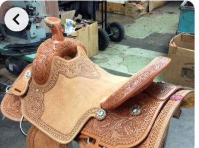 Grande Selle Western Hot Seat – 16 Pouces, Fait Main, éco-cuir Châtaigne