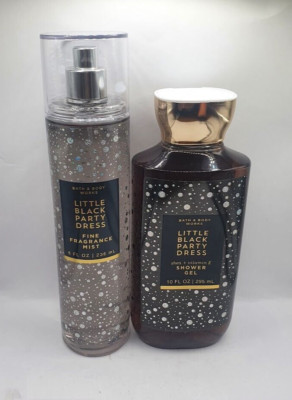 BATH AND BODY WORKS LITTLE BLACK PARTY DRESS BODY MIST & SHOWER GEL(SET OF 2)