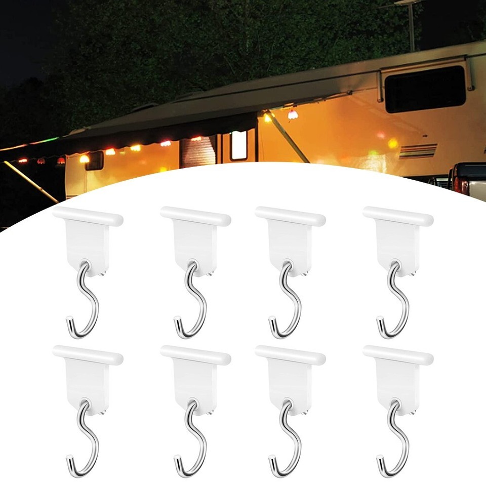 8x Camping Awning Hooks Clips RV Tent Hangers For Caravan Camper Spare