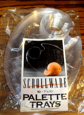 Tyco/Plastic/A&E Products Etched Clear SCROLLWARE 7x10" 10ct Palette ...