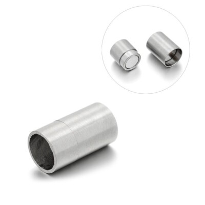 20 Fermoirs Magnétiques Inox Brossé Pour Bijoux DIY - 20x11mm, Trou 9mm