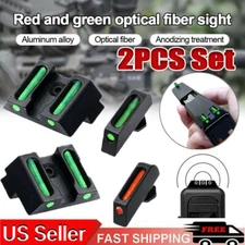 Tactical Fiber Optic Sights Front & Rear For GLOCK 17,19,22,23,26,27,33,38,39