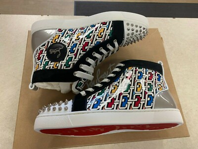 Christian Louboutin Lou Spikes Orlato Flat High Top Sneakers