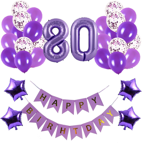 80Th Birthday Party Decorations Kit Happy Birthday Banner with Number 80 Birthda
