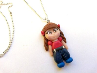 Fimo Doll Polymer Paste Halskette mit Jeans