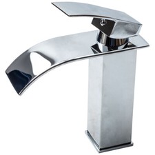 Chrome Waterfall Vanity Sink Bathroom Sink Faucet Single Handle Mixer Tap Cover