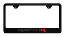 Black on Black Raptor R F150 Black Metal License Plate Frame W/ Screws