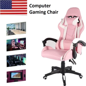 Ergonomic Computer Gaming Chair Office High-back Recliner Computer Seat Pink
