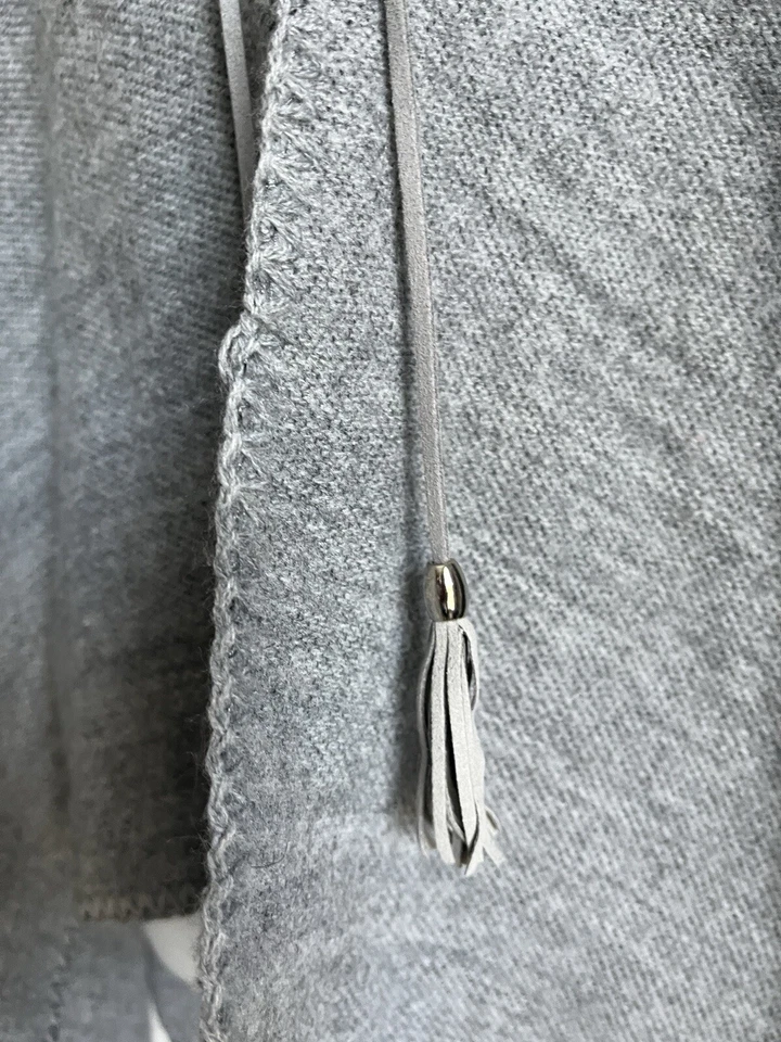 Cárdigan poncho Marc New York para mujer beige gris blanco frente abierto talla única Foto 3 de 4