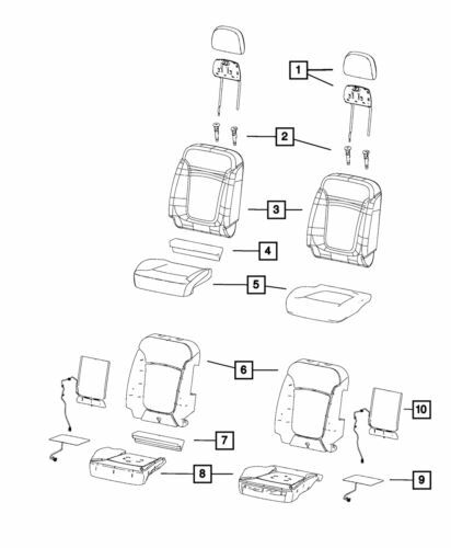 Cubierta de cojín para Dodge Journey 2012-2016 (N/P 1UM05DW1AA)
