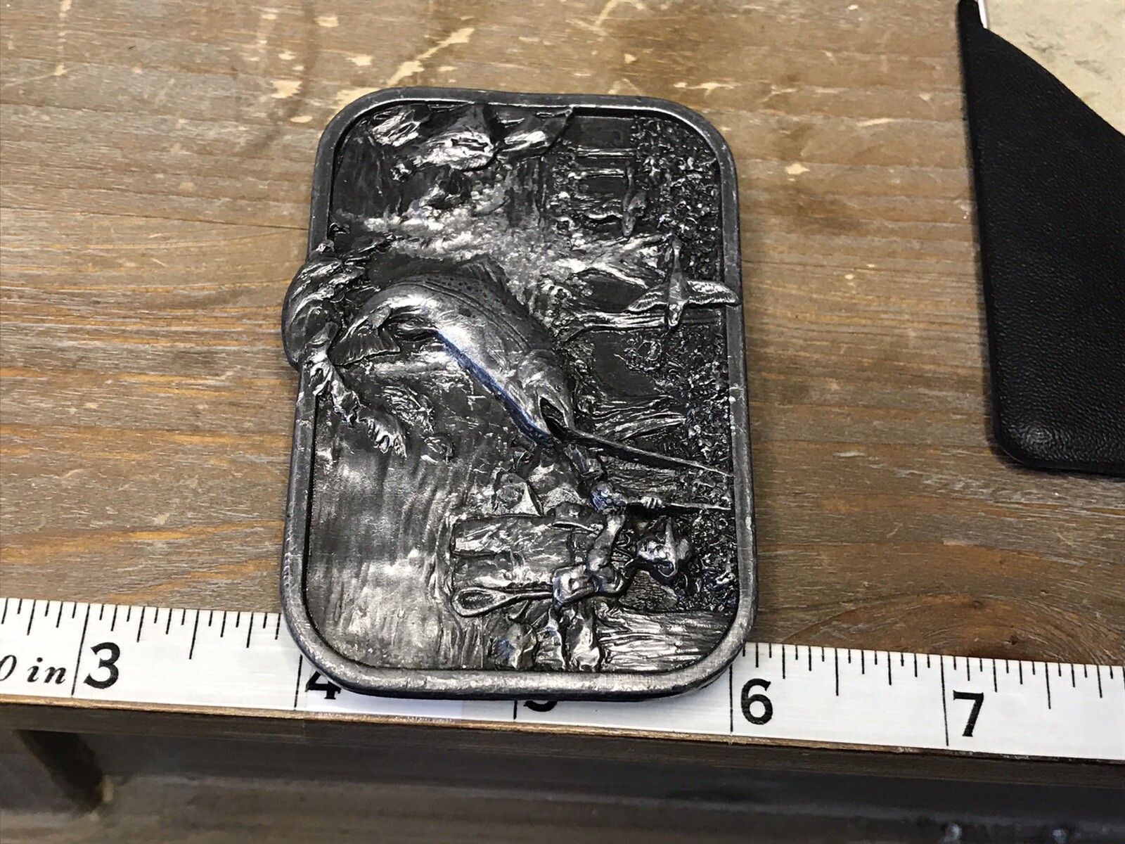 Vintage 1982 Siskiyou Buckle Company Fishing Buckle - Pewter     ~Z27~