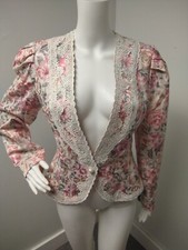 Nah Nah Collection by Jonathan Tait Jacket Blazer Womens 8 Pastel Floral VTG