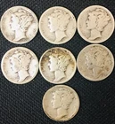 LOT #RR22   7-MERCURY DIMES  1924-1929