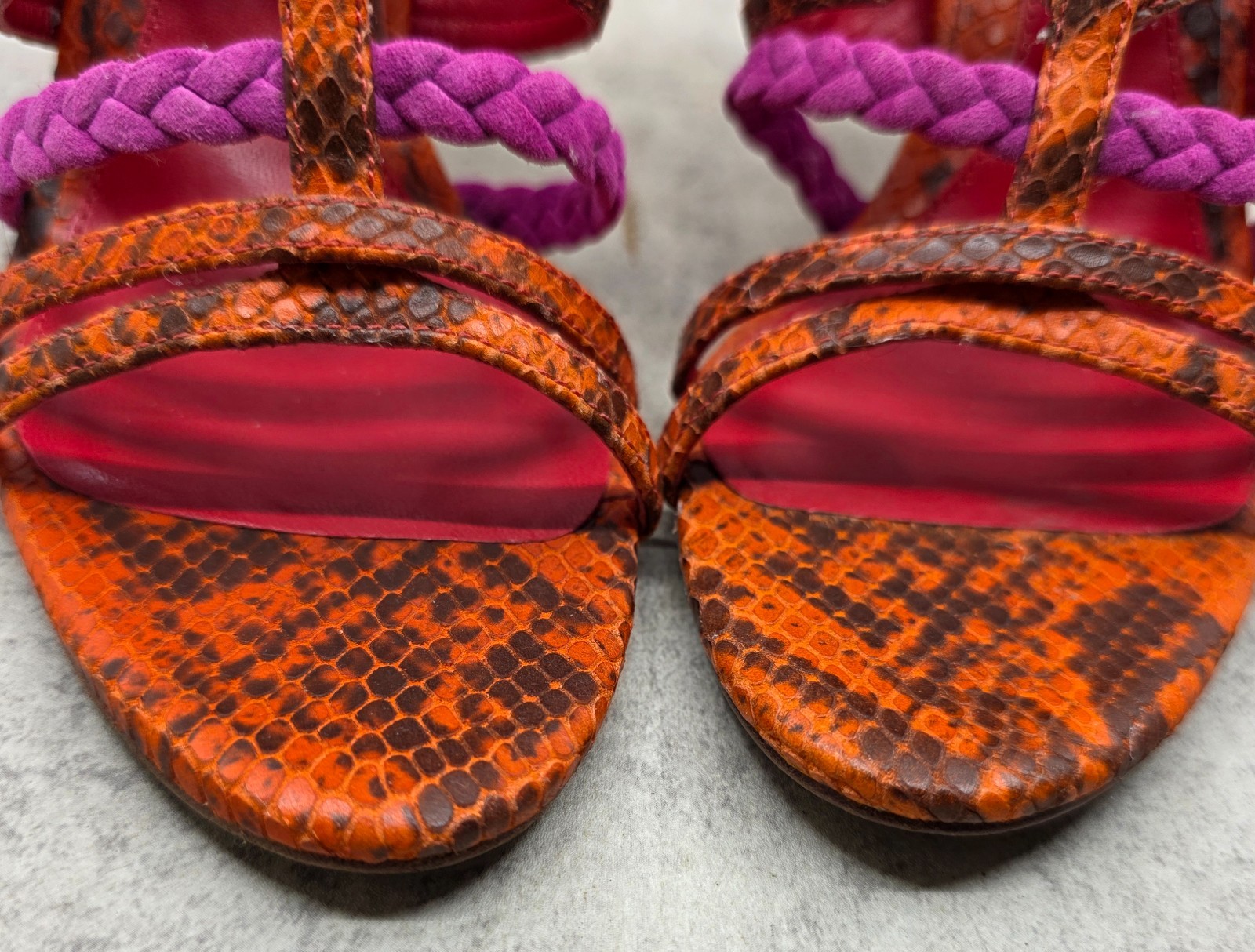 Brian Atwood Elisa Python & Suede Gladiator Sanda… - image 12