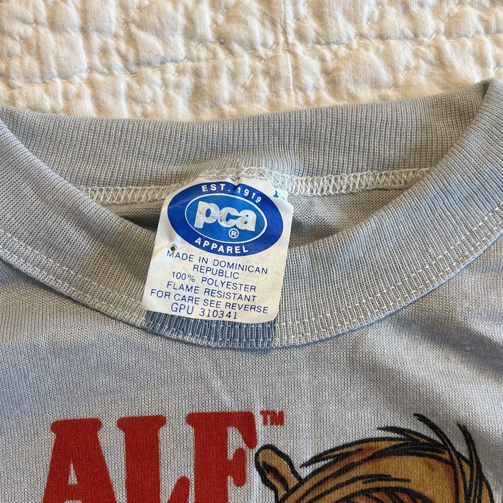 RARE Kids Vintage 1987 ALF Tee Single Stitch pca Apparel Size 10