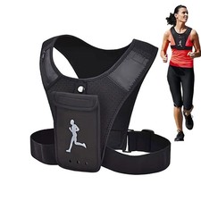 Reflective Running Vest Phone Holder Key Side Pockets Men  Women Waterproof