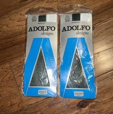 VTG Adolfo Knee Highs 2 Packs Sandalfoot Green Dots 8.5-11 USA Nylon Knee Hi