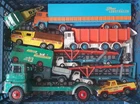 VINTAGE DIECAST TOY TRUCK JOB LOT DINKY TRI-ANG TEKNO CORGI CAR TRANSPORTER etc