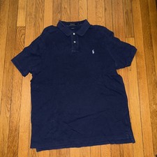 Polo Ralph Lauren Men's Classic Fit Polo Shirt Blue, Short Sleeve Size L