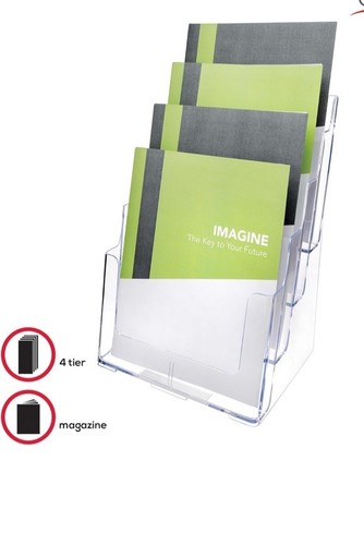Countertop 4 Tier 4 Pocket A4 Portrait Multi-Tier Literature Holder - files - Picture 6 of 6