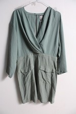 Asos Womens Smock Tuxedo Style Dress - Green - Size 12 NEW (E34)