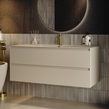 1200mm Beige Wall Hung Vanity Unit with Basin - Como COMOB1200