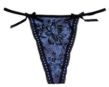 Vintage Y2K 2000s Lace Trim Bows Thong Fredericks Of Hollywood S