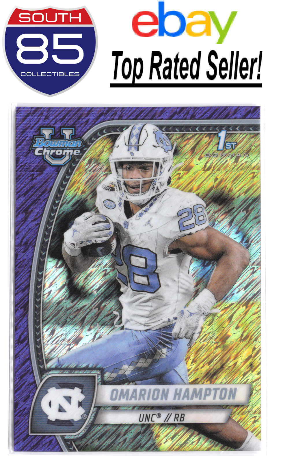 2024 Bowman Chrome U 1st Bowman Omarion Hampton Purple Shimmer