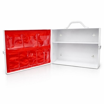Rapid Care 2-Shelf Metal First Aid Cabinet Empty Wall 2-Shelf, White
