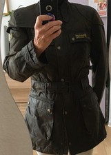 Grünbraune bellstaff damenwachsjacke gr . S 