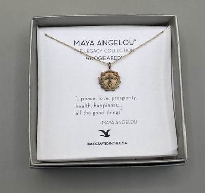 Maya Angelou Legacy Coll Dogeared Necklace Sterling 925 Gold Filled Dove Bird