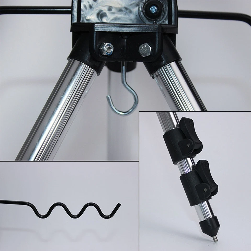 Supporto Canna da Pesca Attrezzatura Pieghevole Retrattile Argento/Rosso / Bule - Immagine 4 di 4